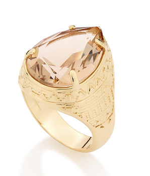 GOLD RING WITH CRYSTAL