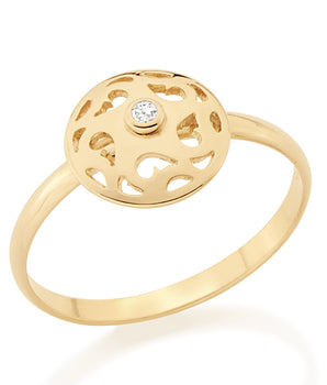 GOLD RING WITH ZIRCONIA