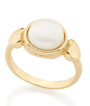 GOLD RING WITH PEARL