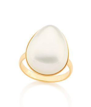GOLD RING WITH PEARL