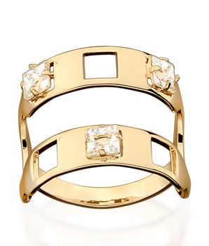 GOLD RING WITH CRYSTAL