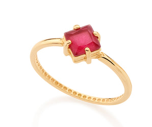 GOLD RING WITH CRYSTAL