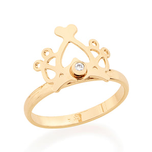 GOLD KID'S RING WITH ZIRCONIA