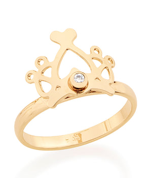 GOLD KID'S RING WITH ZIRCONIA