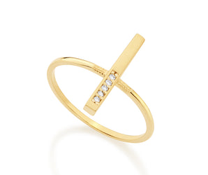 GOLD RING WITH ZIRCONIA