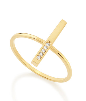 GOLD RING WITH ZIRCONIA