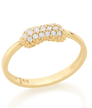 GOLD PLATED RING WITH ZIRCONIA