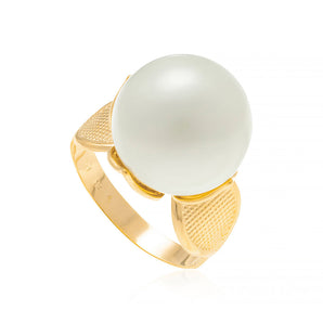 GOLD RING WITH PEARL