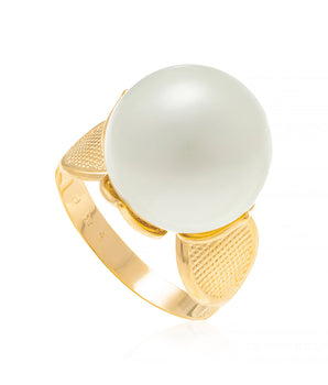 GOLD RING WITH PEARL