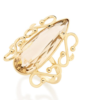 GOLD RING WITH CRYSTAL
