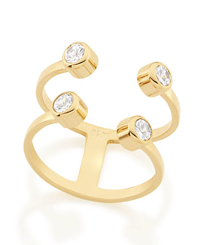 GOLD PLATED RING WITH ZIRCONIA