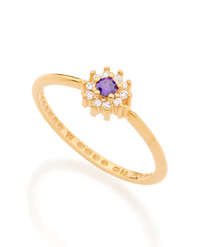 GOLD RING WITH ZIRCONIA