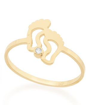 GOLD PLATED RING WITH ZIRCONIA