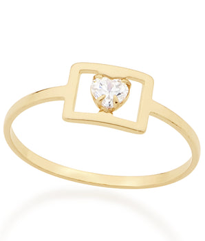 GOLD PLATED RING WITH ZIRCONIA
