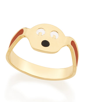GOLD KIDS RING WITH RESIN APPLICATION.