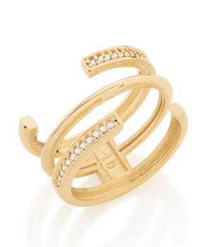 GOLD RING WITH ZIRCONIA