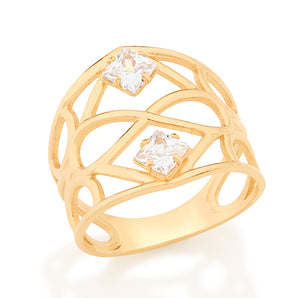 GOLD RING WITH ZIRCONIA