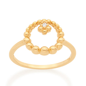GOLD RING WITH ZIRCONIA