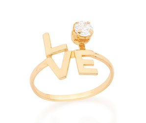 GOLD RING WITH ZIRCONIA