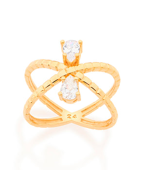 GOLD RING WITH ZIRCONIA
