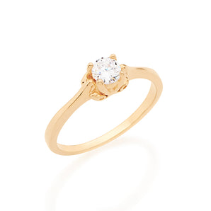 GOLD RING WITH ZIRCONIA