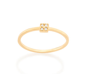 GOLD RING WITH ZIRCONIA