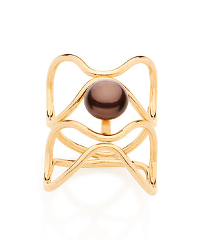 GOLD RING WITH PEARL