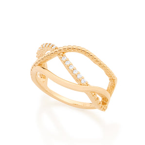 GOLD RING WITH ZIRCONIA