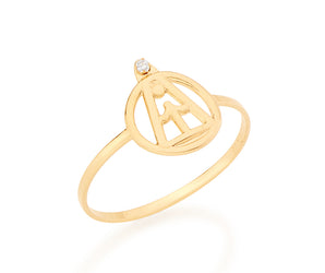 GOLD RING WITH ZIRCONIA