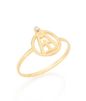 GOLD RING WITH ZIRCONIA
