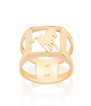 MEN'S GOLD HORSE RING