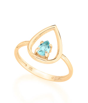 GOLD RING WITH CRYSTAL