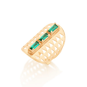 GOLD RING WITH CRYSTAL