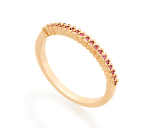 GOLD COLORFUL SKINNY RING IN PINK