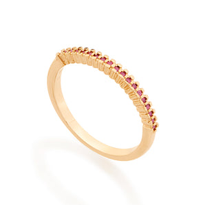 GOLD COLORFUL SKINNY RING IN PINK