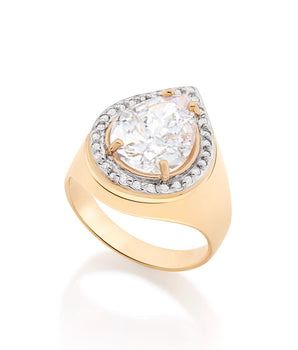 GOLD RING WITH ZIRCONIA