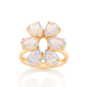 GOLD RING WITH CRYSTAL