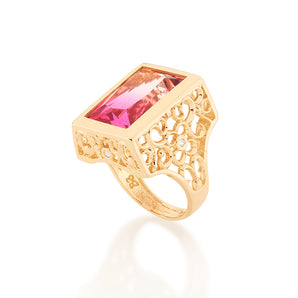 GOLD CELEBRATE PINK RING