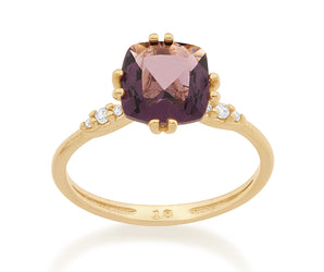 GOLD RING WITH CRYSTAL AND ZIRCONIA