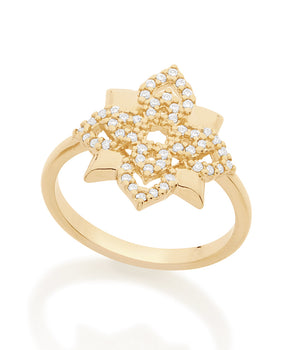 GOLD RING WITH ZIRCONIA