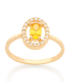 GOLD HALO RING IN YELLOW