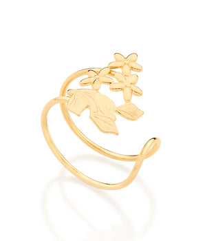 GOLD FLOWER ADJUSTABLE RING