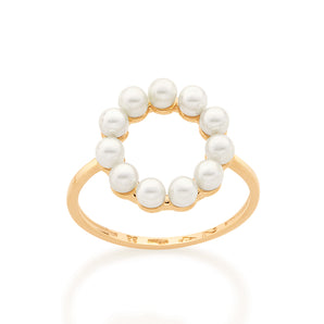 GOLD RING WITH PEARL