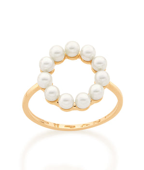 GOLD RING WITH PEARL