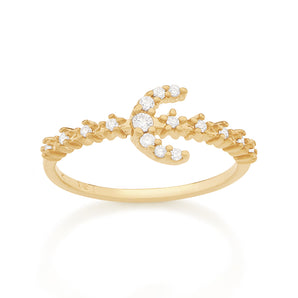 GOLD CRESCENT MOON RING