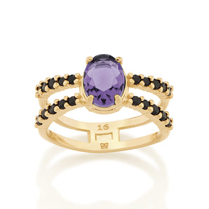 GOLD NIGHT RING IN GREEN