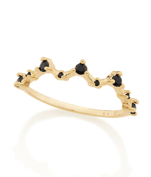 GOLD CONSTELLATION RING IN BLACK