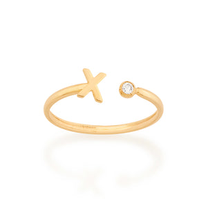 GOLD LETTER RING