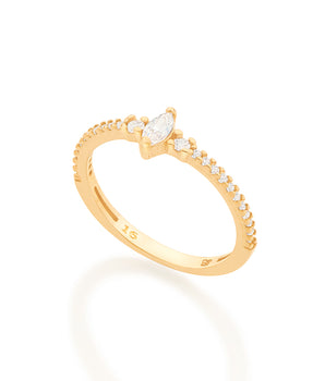 GOLD RING WITH ZIRCONIA