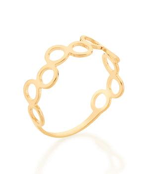 GOLD HOLLOW CIRCLES RING